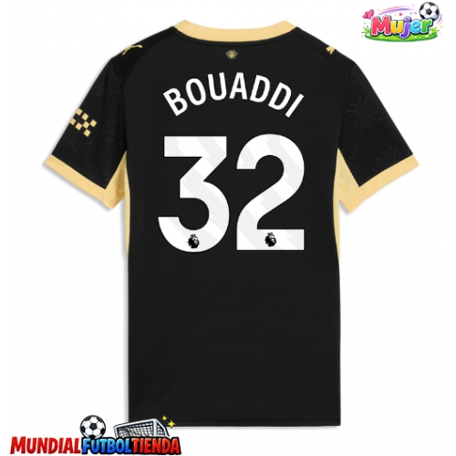 Camiseta Manchester City Ayyoub Bouaddi #32 Segunda Equipación Replica 2026-27 para mujer mangas cortas